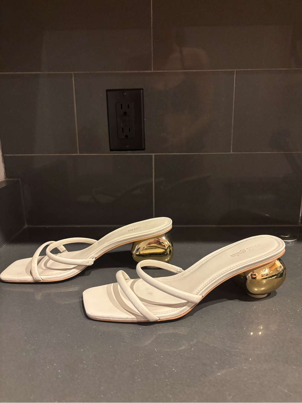 Cult Gaia White Strappy Heeled Sandal - Picture 2 of 5